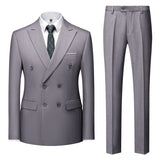 Men's Fashion Casual Solid Color Two-piece Set