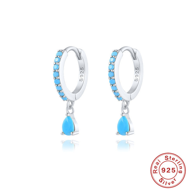 S925 Sterling Silver Diamond Water Drop Eardrop Earring