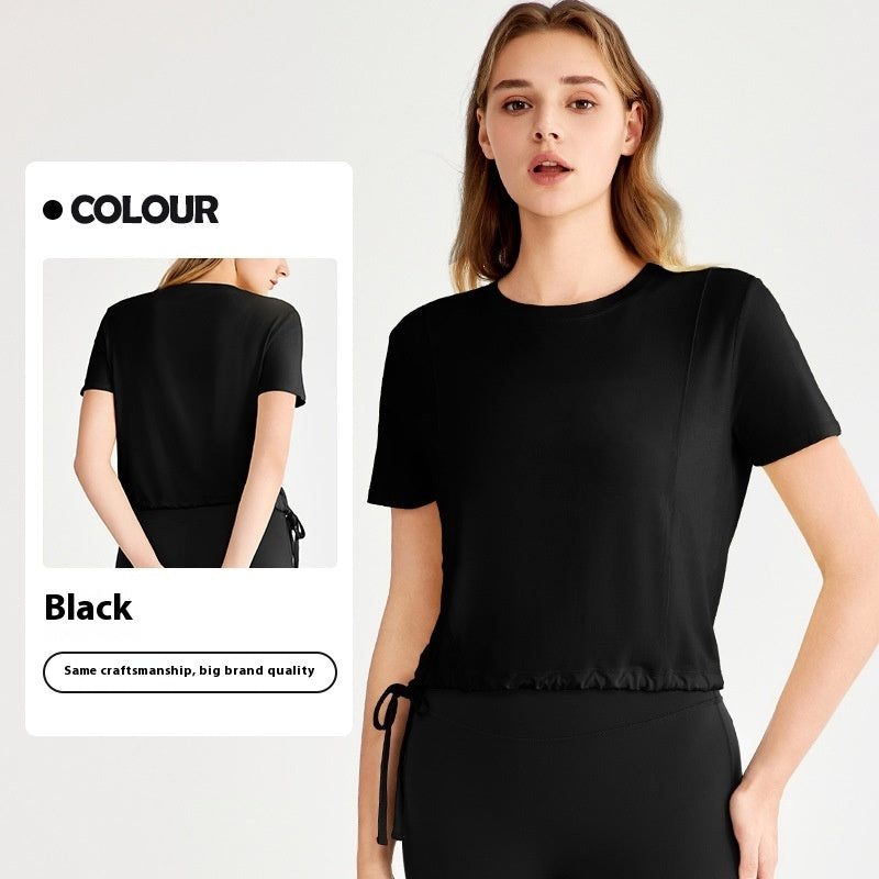 Loose Sports Top Drawstring At Hem Commuter T-shirt