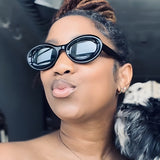 European And American Retro Oval Small Frame Sun Glasses