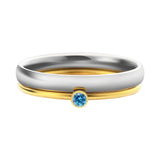 December Color Birthstone Superimposed Combination Engraved Ring