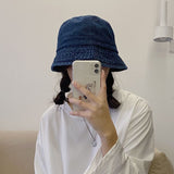 Denim Minimalist Style Jean Fisherman Hat Women