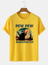 Loose Men's Clothing Cat T-shirt Top