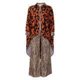 Printed Style Shirt Wide Leg Pants Two-piece Set African Suit