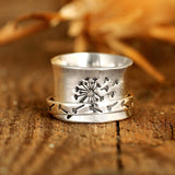 European And American Rotatable Simple Trendy Flower Ring