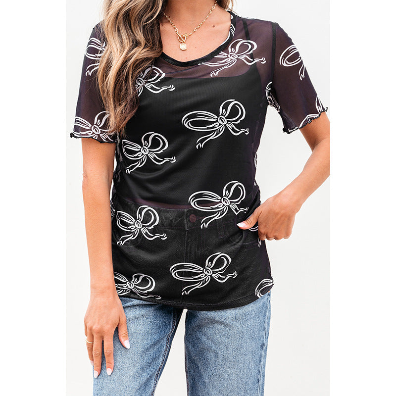 European And American Trendy Thin Sheer Mesh Pullover