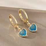 Elegant Colorful Heart-shaped Zircon Earrings Earrings All-match Earrings Women